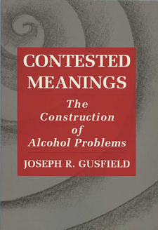 Gusfield's book has a background of a grey spiral, and the title is white on a red box.