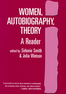 Cover of book is a reddish-pink color, with white text and a vertical pink line down the right side.