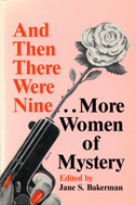 Cover image is pink with a black and white illustration of a woman's hand holding a gun with a rose coming out of it.  Her fingernails are red.