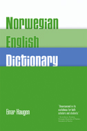 the cover of Norwegian-English Dictionary is white, blue, and green stripes.