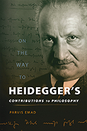 The cover of Emad's book is a black and white photo of Heidegger.