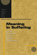 the cover of Meaning in Suffering is brown, with circle elements in grey.