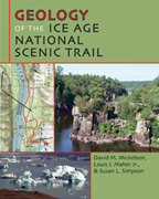 The cover of Geology of the Ice Age is a collage of a map, a Wisconsin geological formation, and a floating ice field.