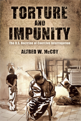 The cover of McCoy's book is an illustration of some hooded and bound prisoners held by the United States.