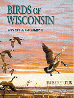 cover of Birds of Wisconsin is of several geese flying at sunset.