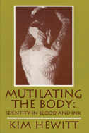 Cover of Mutilating the Body is pea-green with an illustration of a heavily tattooed woman.
