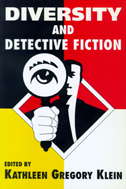 Cover is black, red, white, and yellow, with man in center holding out a magnifying glass.  An eye is in the magnifying glass.