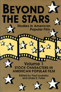 Cover of Beyond the Stars is brown with a yellow film strip in the center.  White stars are scattered about the cover.