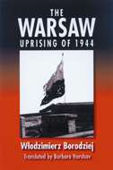 Cover of The Warsaw Uprising is black and red with a photo of a shell-torn Polish flag.