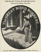Cover of "The Great Bond Robbery" - a dead man is lying on a porch while the female detective looks on