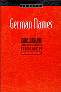 the cover of the Bahlow dictionary is vibrant red, with white type and a black textured stripe at the top. A map of Europe is faintly visible as a texture under it all.
