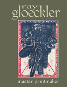 cover of this book about Ray Gloecker is illustrated with a print of his of a man on a bicycle.