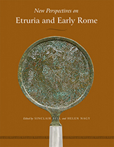 New Perspectives on Etruria and Early Roe: a brown cover with an image of an ancient mirror in the center of the page.