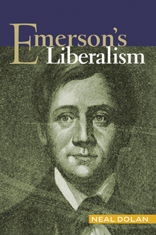 The cover of Dolan's book is illustrated with a green toned drawing of Emerson.
