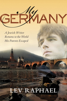Cover image for My Germany has a landscape setting with a faded image of a boy in the background.