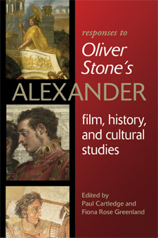 The cover of Cartledge's book is wine colored, with three inset illustrations of different views of Alexander.