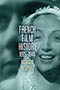 French Film History, 1895–1946: cover depicting a woman wearing a wedding gown and veil smiling. The photo is grainy and tinted blue. Behind her, a man's face takes up the entirety of the background, but it is so large and blurry that it is easy to miss. The title text is stacked in the center of the page.