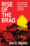 Rise of the Brao: Cover showing people shaking hands in front of a building. The entire image is tinted red, with a yellow symbol depicting five towers to the right side of the page.