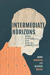 Intermediate Horizons: Cover depicting a silhouette of a man against a dark blue background. The silhouette is filled with punch cards. The title text is written in dark blue across the silhouette's head.