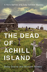 book cover showing graveyard with crosses overlooking body of water