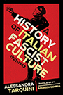 A History of Italian Fascism: a red cover with a man colored in a flat black raising one arm. The title text is emblazoned upon the cover in white and yellow text.