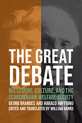 The Great Debate: cover depicting two men side by side, separated by two different colors, one in grayscale and the other tinted orange. The title text is written in bold white font, placed directly underneath the two figures' eyes, obscuring the bottom of their faces.