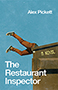 The Restaurant Inspector: Cover depicting legs adorning red skinny jeans and blue converse emerging from a dumpster, jutting out as the person seemingly rumages through the dumpster. The background is a plain blue expanse. Photograph by Isaiah & Taylor Photography. Design by Jeremy John Parker.