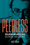 Peerless: cover depicting a photo of young Rouben Mamoulian, wearing circular, thick-rimmed spectacles, staring directly into the camera. The photo is tinted teal with contracting orange title text written across the middle of the page.