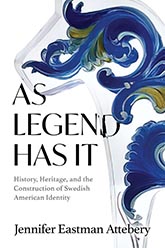 As Legend Has It: cover depicting an illustrated swedish horse with a blue design inside it. The title text is situated to the left of the horse, in a thin, black font.