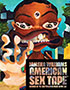 American Sex Tape: cover depicting a painting of a cartoon black woman with multiple irises within her eyes, and a third eye inbetween her eye brows. Her wavy-fingered hand is reaching toward the viewer. The title text is contained within a black box at the bottom of the page, the text cut out to reveal the image behind it.