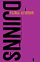 Djinns: Purple book cover with the title text in bold, black lettering up the left side of the page. The author text is written in yellow  between the 'D' and the 'J'. Small silouhettes of people dot the page.