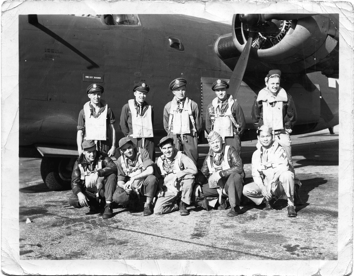 large photo of air crew during war